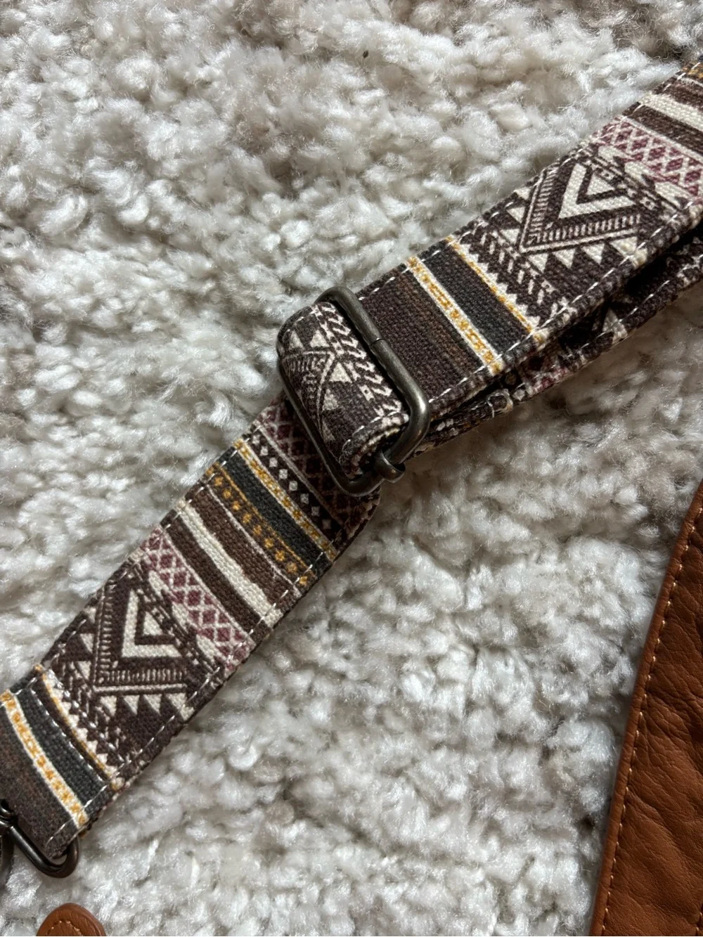 Cato Large Weekend Bag 15x21x8 Canvas Geometric Tribal Southwestern Adjustable